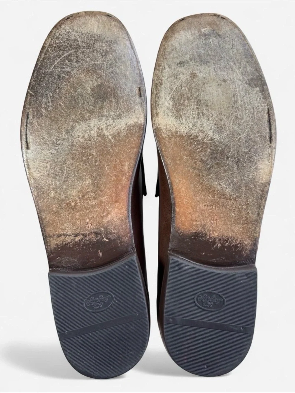 Salvatore Ferragamo Gancini Bit Loafers Flat Shoes Brown Leather Mens 11 D Used